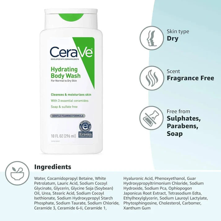 CeraVe Hydrating Body Wash (296ml) (Original)