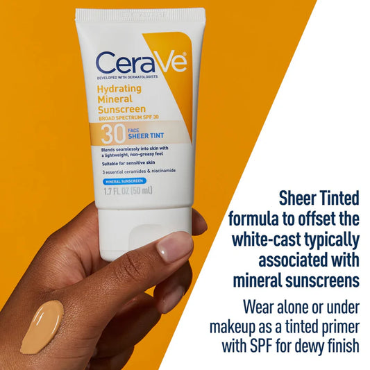 Cerave Hydrating Mineral Sunscreen SPF 30 Face Sheer Tint (Original)